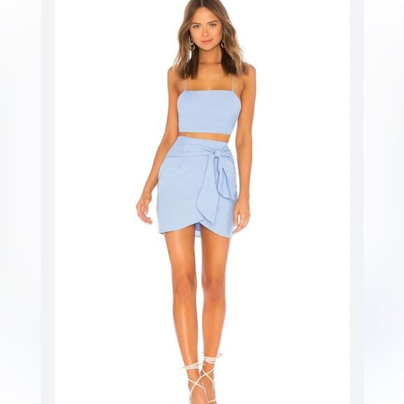 NWT Superdown Milah Wrap Skirt Set in Light Blue | REVOLVE XS - Picture 12 of 12